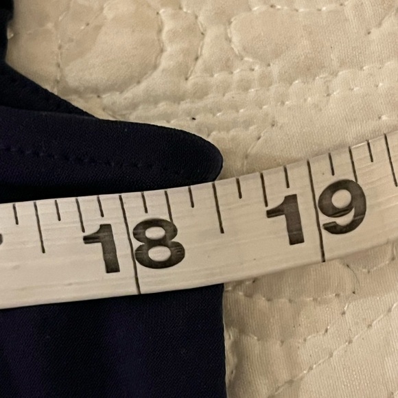 Michael Kors Navy Sleeveless Shift Mini with Ruffle Trim & V Neck, size Med - Picture 7 of 8